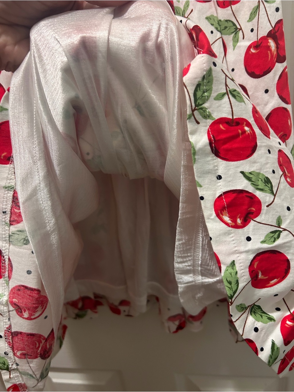 🍒☀️🍒Melissa White Midi Red Cherry Print Dress 🍒☀️🍒 - Picture 11 of 12